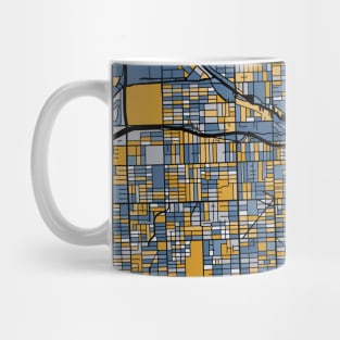 Miami Map Pattern in Blue & Gold Mug